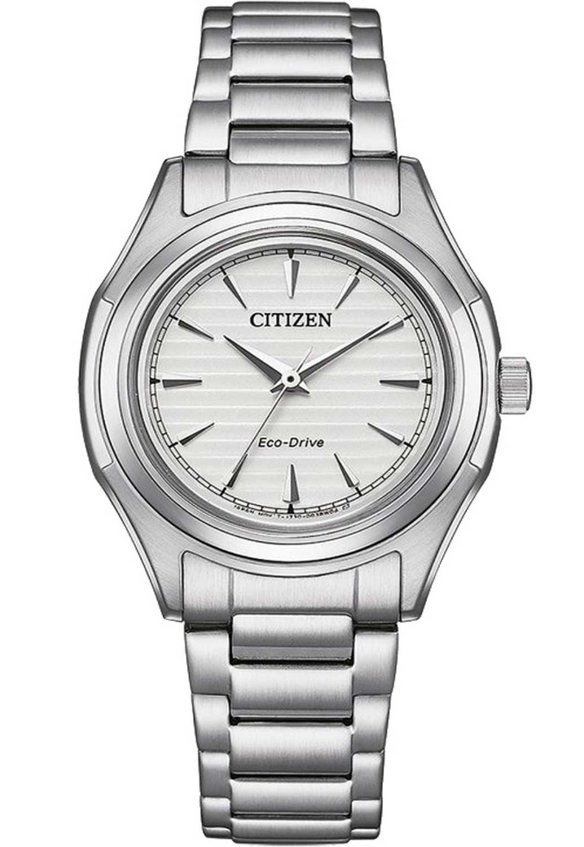Citizen Eco-Drive damklocka i stål med J730 urverk och ränder | FE2110-81A - Quartz - Silver - Damklocka - Rostfri stål - Härdat mineralglas