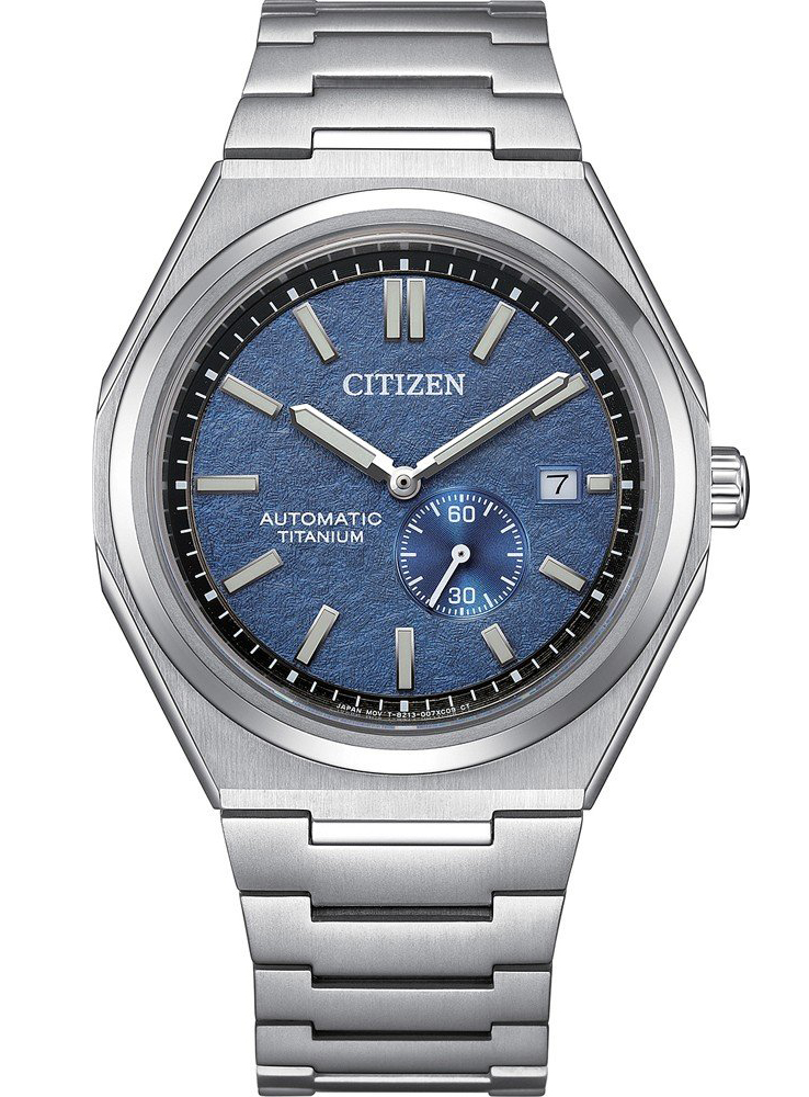 Citizen Super Titanium automatisk herrklocka | Blå urtavla med liten sekundvisare | NJ0180-80L - Automatisk - Silver - Herrklocka - Rostfri stål -...