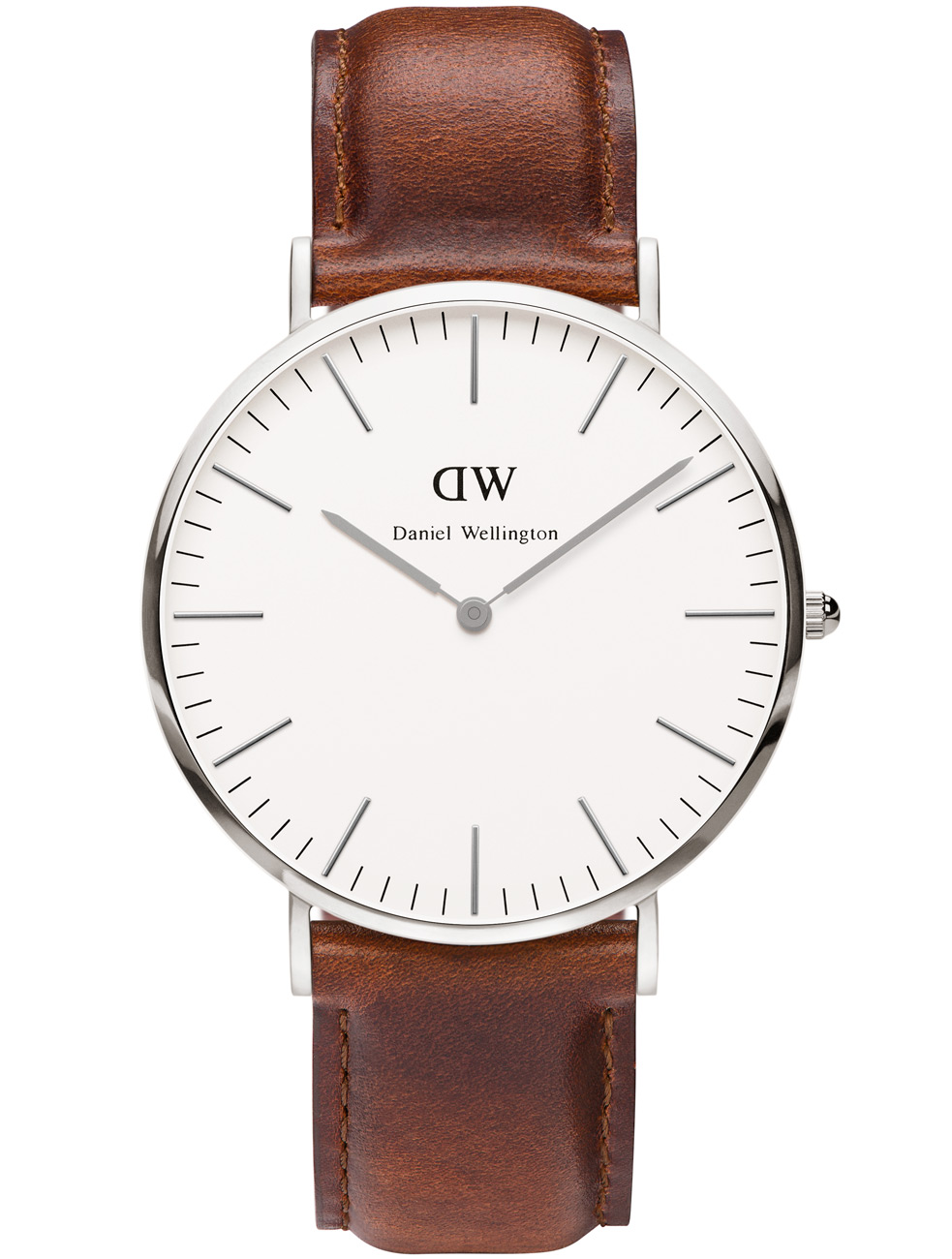 Daniel Wellington Classic St Mawes Herrklocka, Silver, 40mm - Quartz - Silver - Herrklocka - Läder - Härdat mineralglas