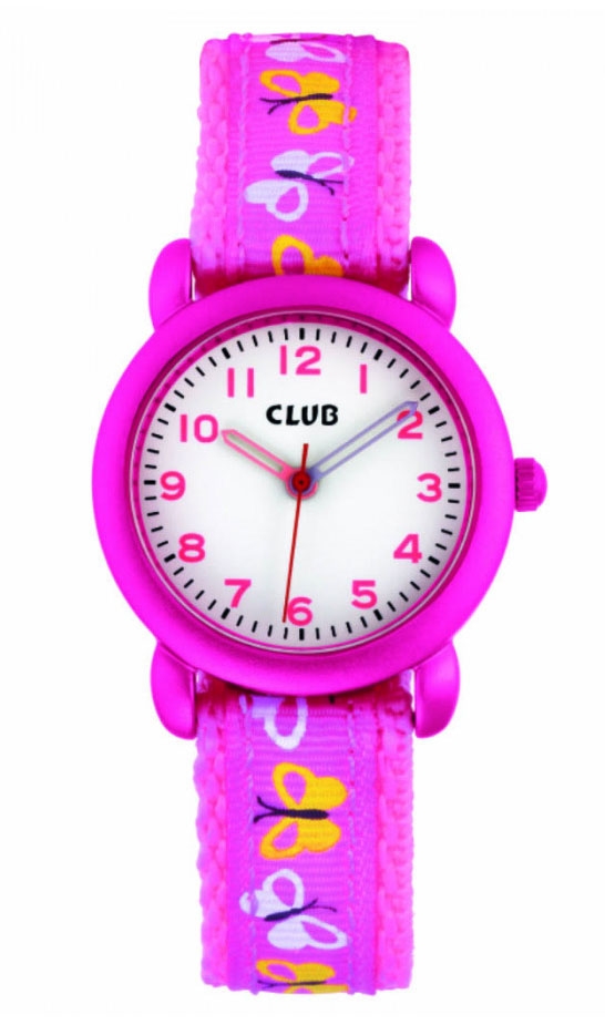 Prinsessans första klocka - Club 30M Pink White A56532S0A - Quartz - Ljusröd - Barnklocka - Läder - Mineral/Safir-mix
