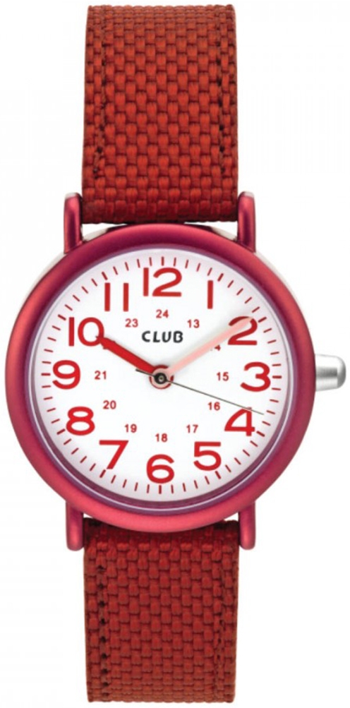 Barnklocka med rött nylonarmband - Club Red White A56536R0A - Quartz - Röd - Barnklocka - Textil - Härdat mineralglas