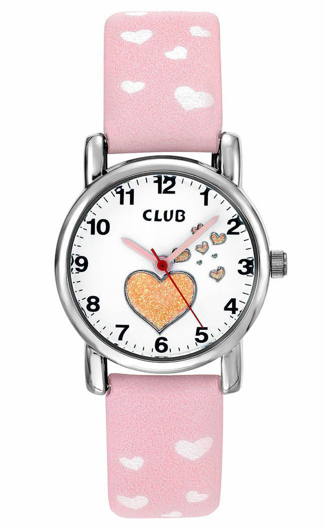 Club 30M Pink White - Quartz - Silver - Damklocka - Gummi - Härdat mineralglas