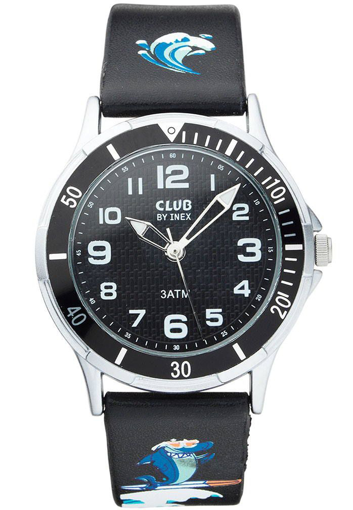 Club Children Black 30m 56550 A - Quartz - Silver - Barnklocka - Läder - Härdat mineralglas