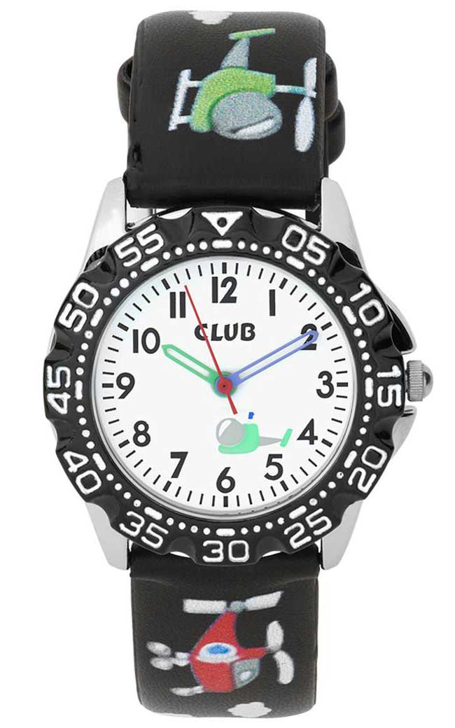 Club Children Pink 30m A56556-1S0A - Quartz - Svart - Barnklocka - Läder - Härdat mineralglas
