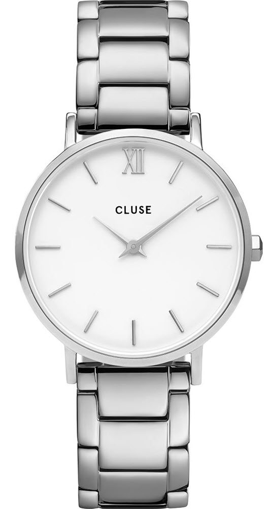 Cluse La Minuit Steel White 33mm CW0101203026 - Quartz - Silver - Damklocka - Rostfri stål - Härdat mineralglas