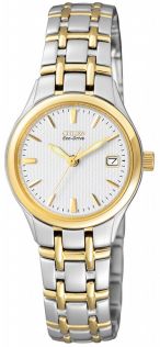 Citizen Eco-Drive damklocka i tvåfärgat stål med datum | EW1264-50A