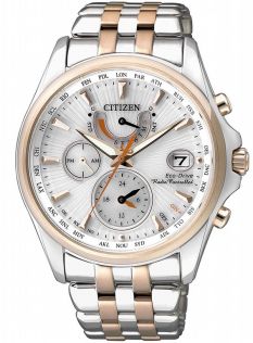 Citizen elegant damklocka med Eco-Drive och radiostyrd världstid i tvåfärgat stål | FC0014-54A