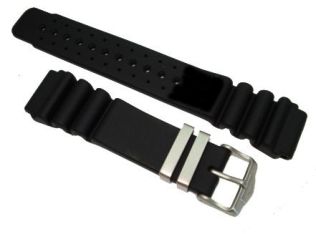 Svart gummiarmband till Citizen Promaster Aqualand JP2000-08E - 24 mm