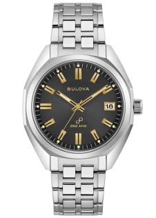 Elegant herrklocka från Bulova med högprecisions quartzverk och gulddetaljer - Jet Star vintage design | 96B415