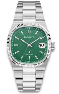 Retroinspirerad herrklocka från Bulova med grön urtavla och högprecisionskvartsverk - Super Seville Collection | 96B439