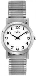 Klassisk urtavla, elastiskt armband - Inex Mens Silver/White A12006-1S0A