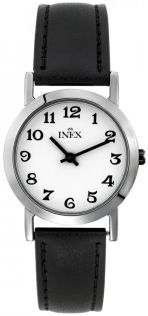 Klassiker, både urtavla och läderarmband - Inex Mens Silver/White A12006S0A