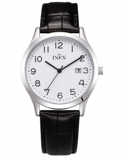 Klassisk elegans med läderarmband - Inex Mens Silver/White A12135S0A