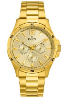 Guldfärgad herrklocka med extra urskivor - Inex Mens Gold/Champagne A12148D7I
