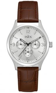 Extra urskivor och läderarmband - Inex Mens Silver/Silver A12162S4I
