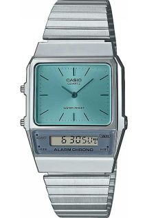 1980-talsinspirerad Casio med ljusblå dubbel tidsdisplay och retrostil | AQ-800EC-2AEF