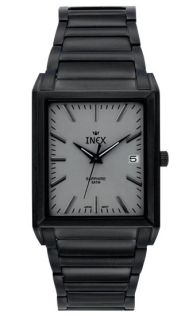 Klocka i svart och grått, med rektangulär boett - Inex Black Gray A24025SS4I