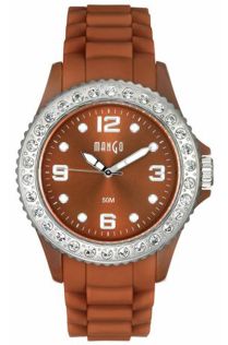 Brun plastboett, brunt silikonarmband - Mango MA68336-1BR1KV