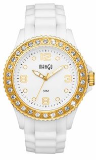 Jättebillig klocka för kvinnor - Mango Tutti Frutti White Gold MA68336B0KV
