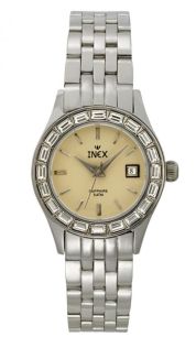 Klocka av stål, i silver och beige - Inex Silver Beige A69332S9I