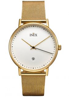 Guldfärgad klocka med vit urtavla - Inex Mens Gold/White A69468-2D4P