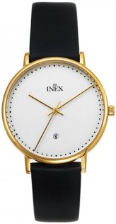 Dansk formgivning... minimalism med datumvisning - Inex Mens Gold/White A69468D4P
