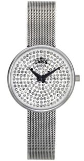 Minimalism med bara visare och resten är möster i kristaller eller mesh - Inex Ladies Silver A69524S11