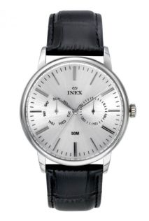 Veckodag och datum visas på urtavlan - Inex Black Silver A76200S3I