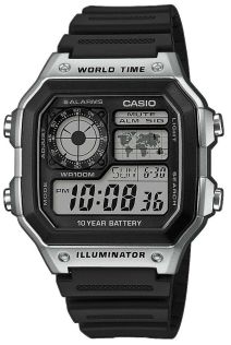 Billig hartsklocka i svart och silver - Casio Classic AE-1200WH-1CVEF