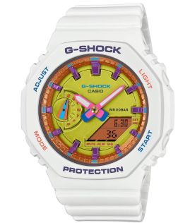 Sommarvibbar G-Shock med vit kolfiberkärna och strandkollektionens design | GMA-S2100BS-7AER