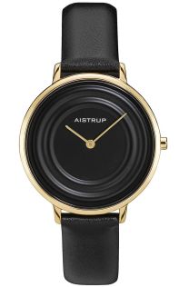 Elegant damklocka med svart vattendroppeffekt och gyllene finish från Aistrup Raindrop-kollektionen i 35mm | AIW7710