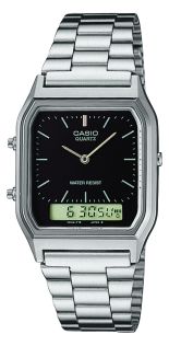 Tunn dubbeldisplay vintageklocka i klassisk design | AQ-230A-1DMQYES