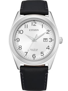 Citizen Eco-Drive Titanium herrklocka med läderrem | AW1640-16A