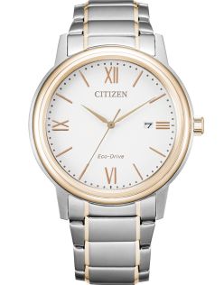 Citizen elegant herrklocka med Eco-Drive och tvåfärgad stållänk | AW1676-86A