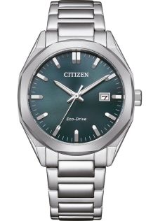 Citizen Eco-Drive unisex klocka i stål med E111 urverk och grön urtavla | BM7620-83X