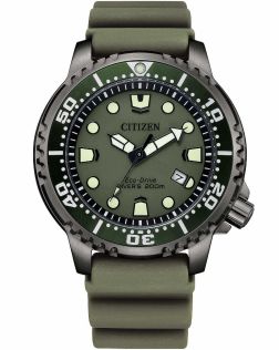 Citizen Promaster Marine Eco-Drive dykarklocka i militärgrön | BN0157-11X