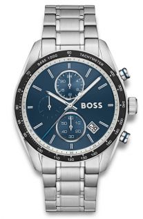 BOSS Mens Steel Blue Chronograph 46mm