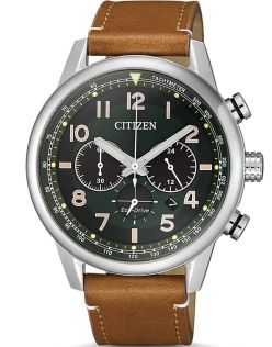 Datumvisning, 10 bar vattentäthet samt extra urtavla för 24-timmarsformat - Citizen Eco-Drive Plat Form Chronograph CA4420-21X