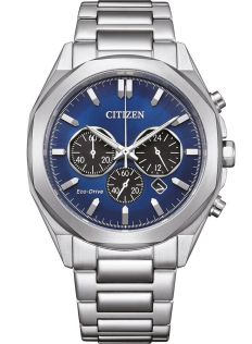 Citizen Eco-Drive kronograf i stål med B620 urverk och blå urtavla | CA4590-81L