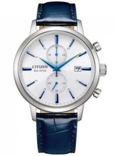 Citizen Eco-Drive kronograf i stål med B642 urverk och vit urtavla | CA7069-16A