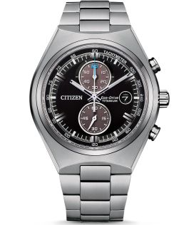 Citizen Eco-Drive kronografklocka i supertitanium med svart urtavla och 210 dagars gångreserv | CA7090-87E