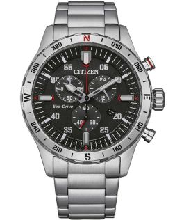 Citizen Eco-Drive kronograf i stål med H500 urverk och kompassring | AT2520-89E