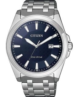 Citizen klassisk herrklocka med Eco-Drive och blå urtavla i rostfritt stål | BM7108-81L