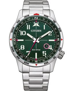 Citizen Eco-Drive herrklocka med grön urtavla och kompassring | BM7551-84X