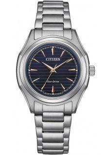 Citizen damklocka med Eco-Drive och blå urtavla i rostfritt stål | FE2110-81L