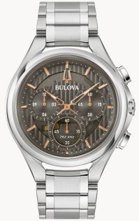 Bulova CURV kronograf herrklocka med grå urtavla och högprecisionsurverk | 96A298