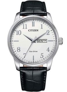 Citizen Eco-Drive herrklocka med datum och läderrem | Klassisk design med Eco-Drive | BM8550-14A