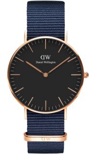 Daniel Wellington Classic Black Bayswater Rose Gold 36 MM DW00100281