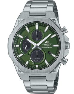 Grön urtavla tunn Solar Edifice med safirkristall och kronograf | EFS-S570D-3AUEF