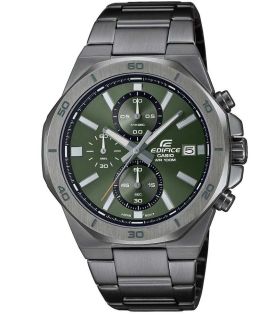 Grön Edifice kronograf med jonpläterad åttakantig bezel | EFV-640DC-3AVUEF